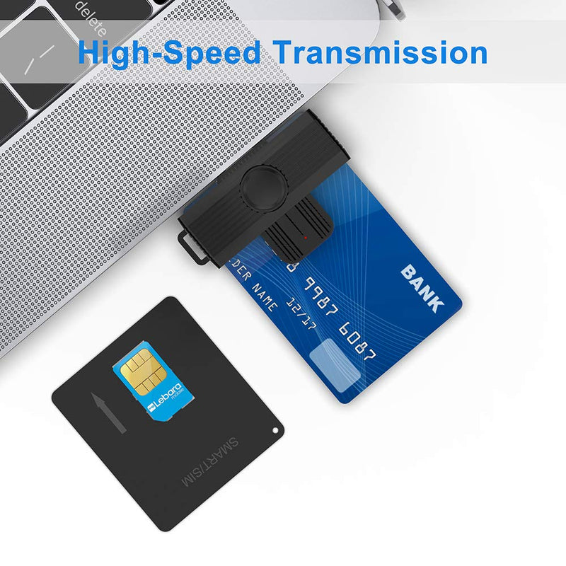 CAC Reader, DOD Military USB Common Access CAC Card Reader, Smart Card Reader Compatible with Windows, Mac OS and Linux
