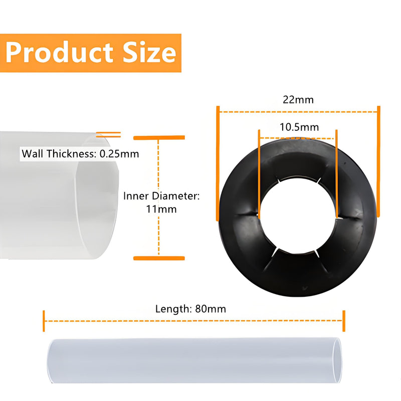 Garage Door Hinge Quiet Roller Sleeves, 20 Sets Garage Door Hinge Quiet Roller Sleeves 11mm ID 80mm Length Roller Shaft Nuts Bearing Gaskets for Cars RV Garage Doors
