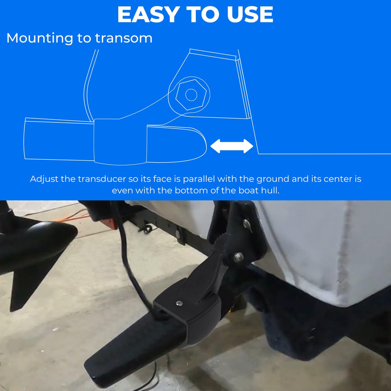 Upgraded Transom Transducer Mount Bracket For Lowrance Tripleshot Transducer Replacement Mount Bracket Black