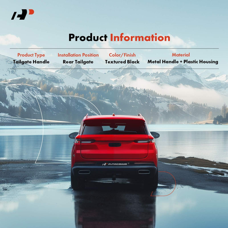 A-Premium - Upgraded Metal Tailgate Handle - Compatible with 2004-2012 Chevrolet Colorado & GMC Canyon & Isuzu i-280 i-290 i-350 i-370 - Textured Black Latch Handle, w/Keyhole