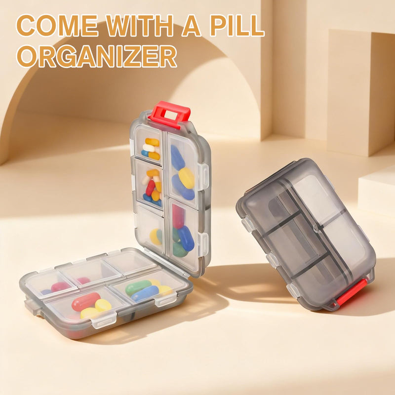 Portable Small Pill Crusher Fine Powder, Grinder to Fine Powder for Elderly, Crushes Multiple Pills, Small and Large Tablets,Great for Feeding Tube, Pets, with Pill Organizer Dispenser