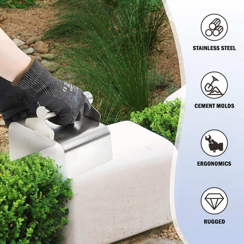 Concrete Curb Trowel Edger, Concrete Curb Machine, Landscape Curb Trowel with Putty Knife(Wave) Wave