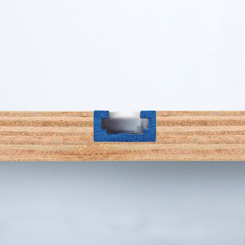 Aluminum 48 Inch T-Track with Wood Screws–Double Cut Profile Universal with Predrilled Mounting Holes -Woodworking and Clamps–Frosted Surface Anodized - 2 PK (Blue) 48"