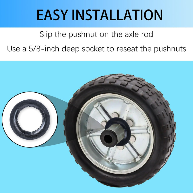 12 Pack Customized 5/8" Axle Push Nuts, Dolly Wheel Lock Washers,Fits 5/8" Dollies, Yard Trailers, and Lawn Wagons,with Oiled Phosphate Finish