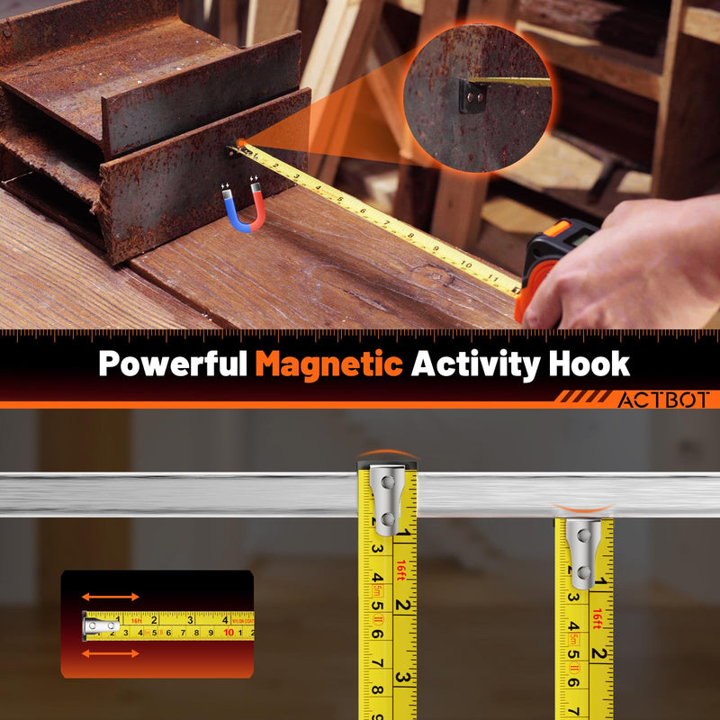 2-in-1 Laser Tape Measure 197Ft Rechargeable Digital Tape Measure & 16Ft Tape Measure Support Ft/Ft+in/in/M Pythagorean, Area, Volume Laser Measure for Construction DIY Woodworker