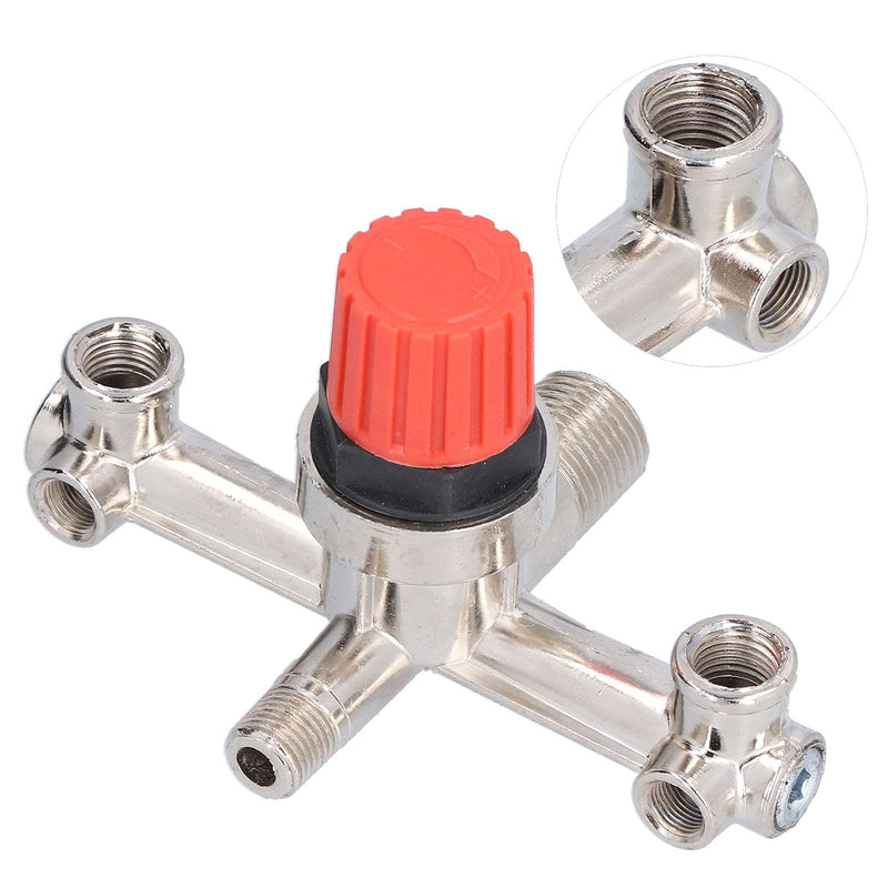 Acouto Manifold Switch Tube Double Outlet Metal Valve Nonadjustable Fitting Accessory Aluminium + Plastic Manifold Switch Tube