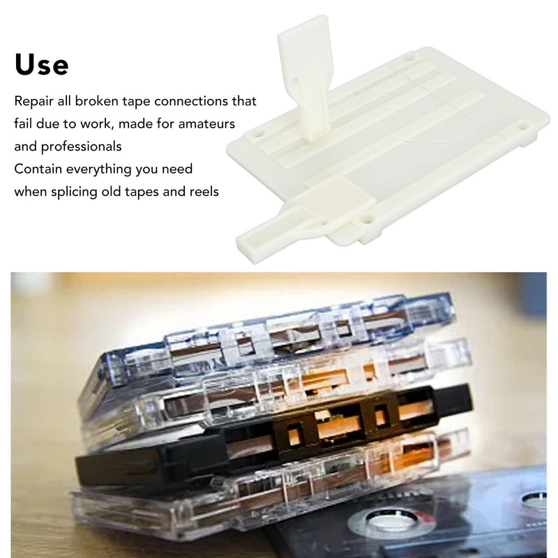 1/4 10 Inch Tape Splicing Set, Open Reel Tape Splicing Block for 1 & 1/2 & 1/4 & 1/8, Open Reel Audio Splicing Kit with Splicing Tape and Leader Tape for Revoxsonido
