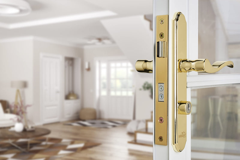 Wright Products - Serenade Mortise Keyed Lever Latch Set, Polished Brass