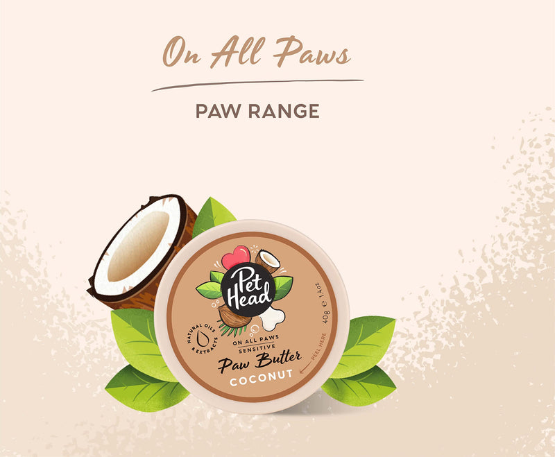 Pet Head On All Paws Coconut Paw Butter | Soothes & Nourishes for Soft Crack-Free Paws and Noses | Paw Moisturizer Balm | Vegan | Lick-Safe | Gentle Formula for Puppies | Made in USA | 1.4 oz. - PawsPlanet Australia