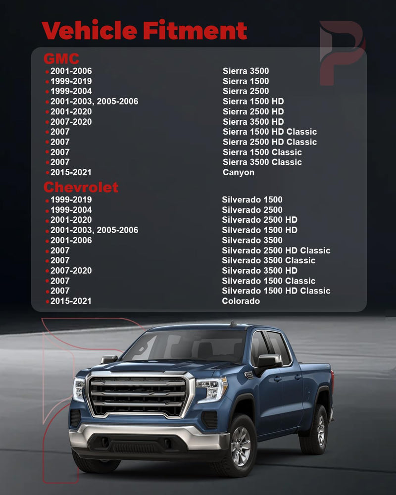 2PCS Back Panel Air Vent Relief Grille, Cabin Pressure Air Vent Relief Valve Panel Grille Compatible with Silverado 1500 2500 3500 Sierra 1500 2500 3500 Colorado Canyon Replace 13596856