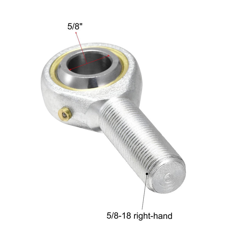 uxcell POSB10 Rod End Bearing 5/8-inch Bore Pre-Lubricated Bearing 5/8-18 Male Thread Right Hand 5/8"