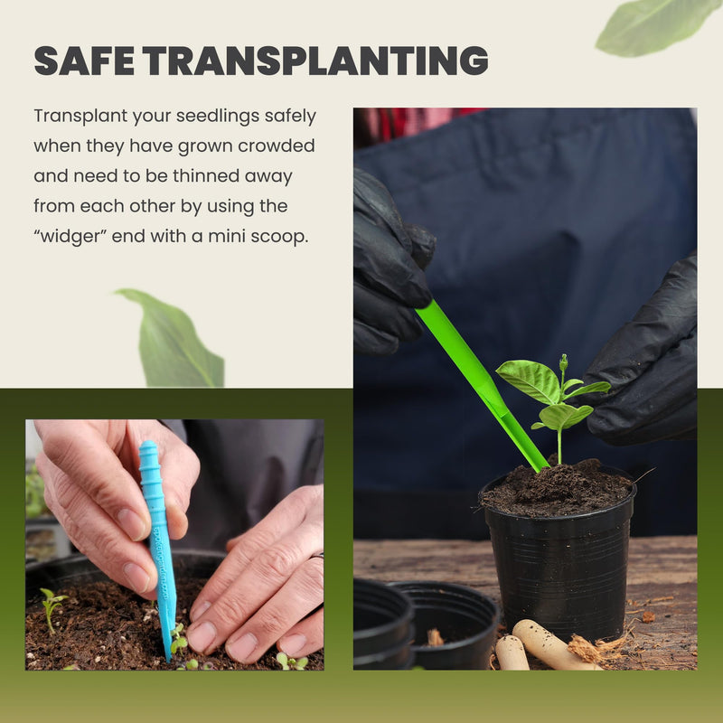 Dibby Seed Sowing Garden Tool Dibber Planter Transplanter – Sow Seeds at the Right Depth – Easily Transplant Delicate Seedlings (Dibby XL) Yellow Dibby XL