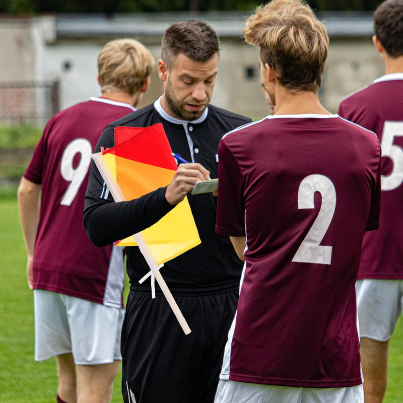 GANAZONO Traffic Safety Flags 2pcs Polyester Cloth Match Flags Hand Signal Flag Handheld Referee Flags Football Soccer Flag Sports Flags for Sports 50x35cm