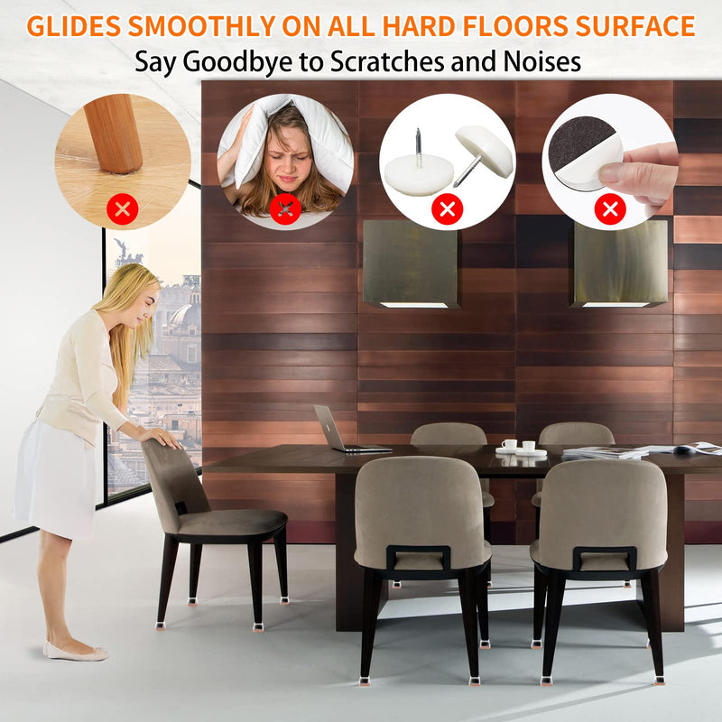 16 PCS Rectangle Clear Silicone Chair Leg Floor Protectors with Felt, Rectangle Chair Leg Caps, Chair Leg Covers Cups for Chair Table Desk, Anti- Scratches and No Noise, Fit L :1.3-1.7", W: 0.9-1.2" L(Fit: L :1.3-1.7", W: 0.9-1.2")