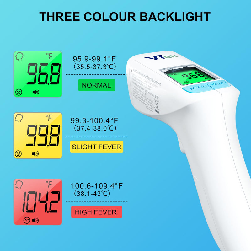 No-Touch Forehead Thermometer for Adults and Kids, 2-in-1 Digital Baby Thermometer with Fever Alarm, Mute Mode, Memory Recall,Fast Accurate Results, Batteries Included