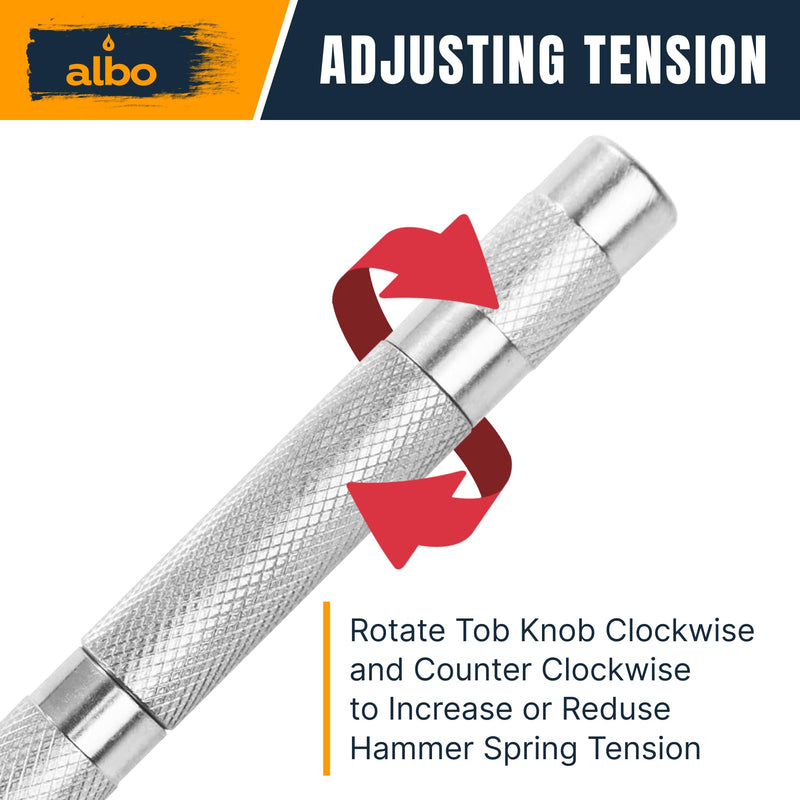 ALBO Spring Loaded Center Punch Tool – 6 Inch Automatic Punch for Metal, Wood, Steel – Heavy Duty Drill Punch – Durable Galvanized Coating, Precision Tip for DIY, Workshop & Professional Use (2pcs) 6'' pack of 2