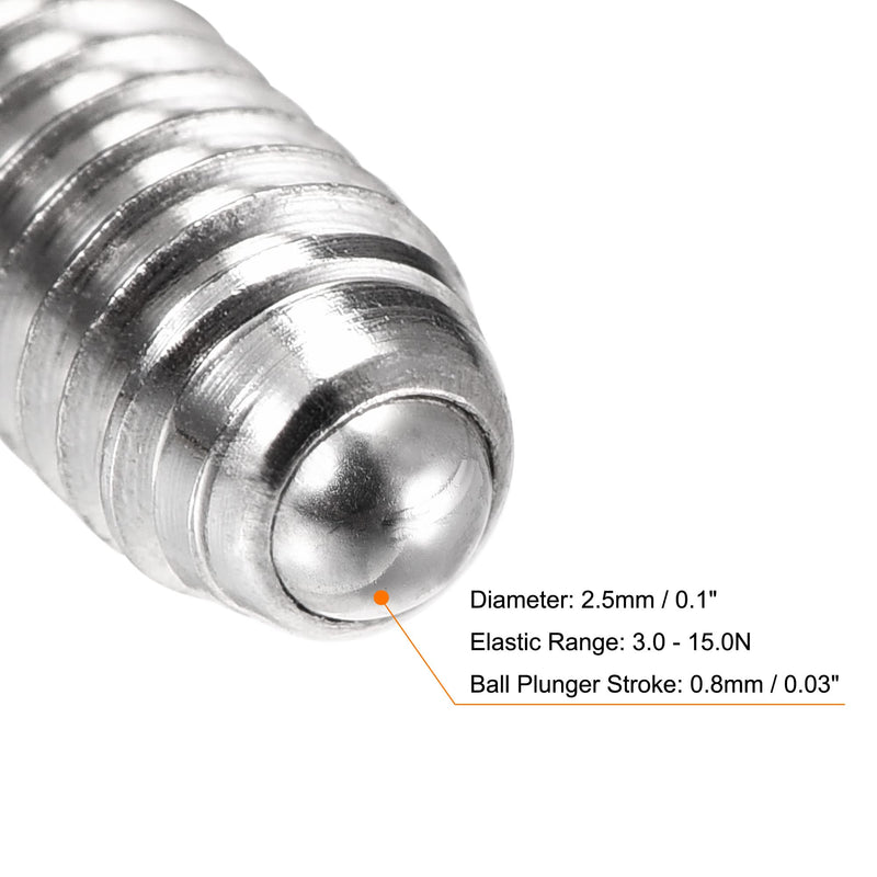 uxcell Ball Point Set Screws, M4 x 6mm 304 Stainless Steel Metric Spring Hex Socket Screw 20pcs 20