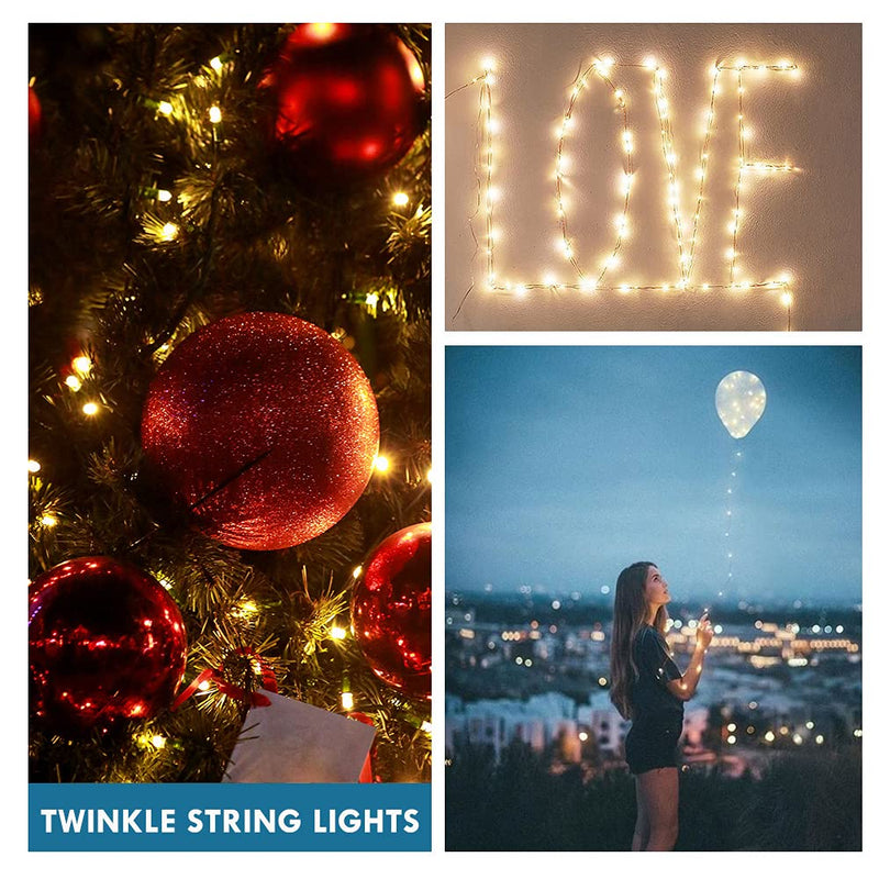 Photo Clip String Lights with Remote, 40FT 120 LED USB Powered Fairy Lights Picture Clips, 8 Modes with 50 Clear Clips for Dorm, Bedroom, Christmas, Party, Wedding Decor (Warm White) Warm White 8 Modes USB Powered-120LED