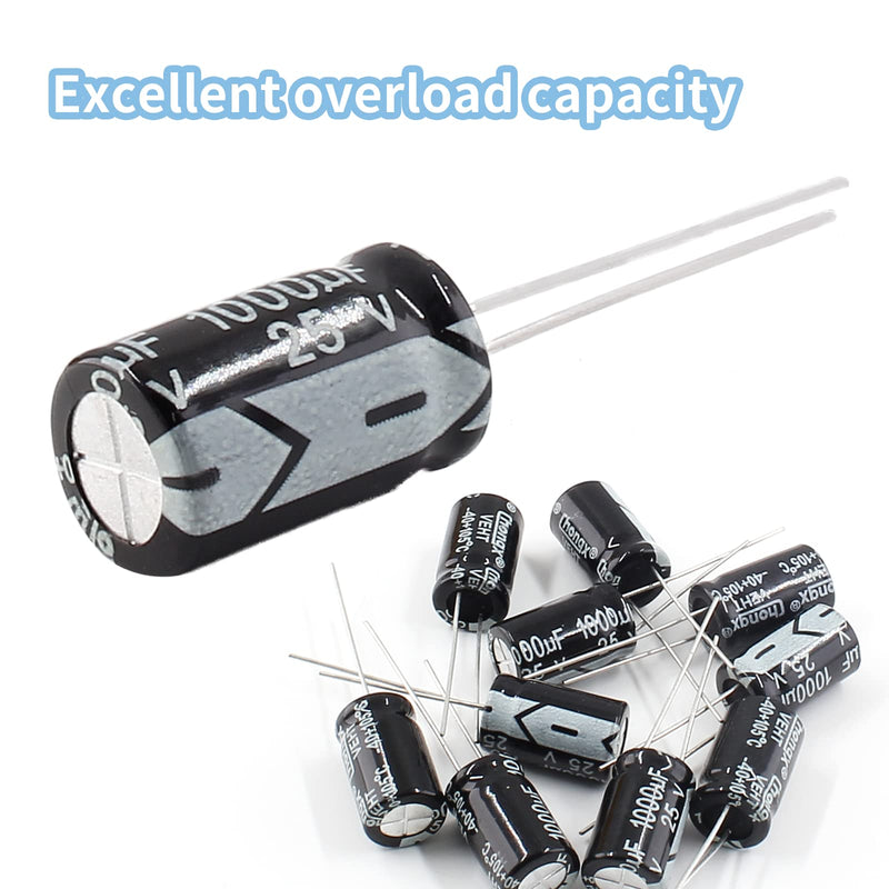 10 PC 25v 1000uf Capacitor, Aluminum Radial Electrolytic Capacitors for TV, LCD, Radio, Microwave, Game (10 x17mm) 25V 1000UF,10PC - NewNest Australia