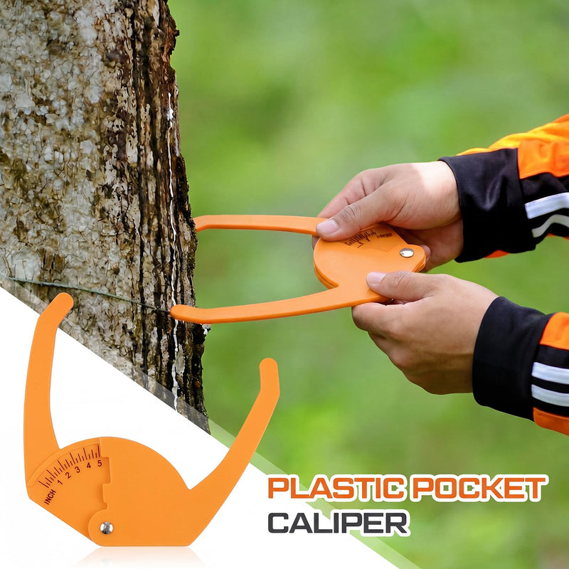 4 Pcs Plastic Pocket Caliper 7" Range Tree Caliper Measuring Tool for Onion, Fruit and Vegetable Diameter Measurement, 1/4 Inch Scale, Red, Easy to Read, Portable to Carry (Orange) 4 Orange