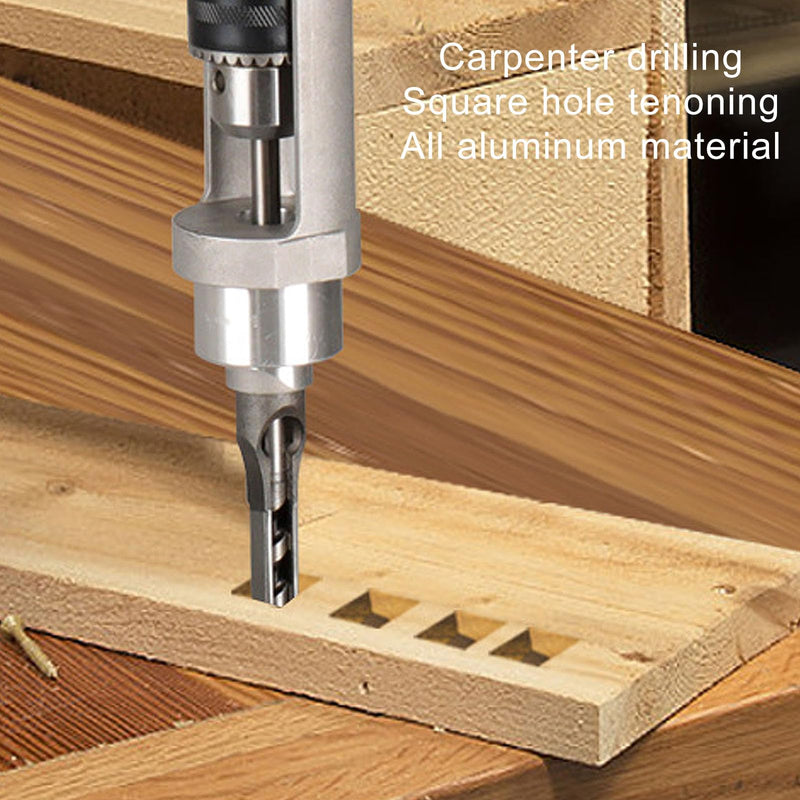 Square Hole Drill Bit Adapter Efficient Woodworking Tool for Mortise and Tenon Joints Aluminum Alloy 38 to 43mm Drill Chucks