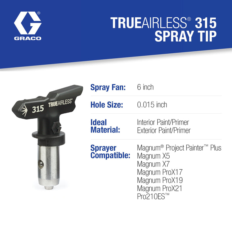 GRACO TrueAirless 315 Spray Tip Black, Silver