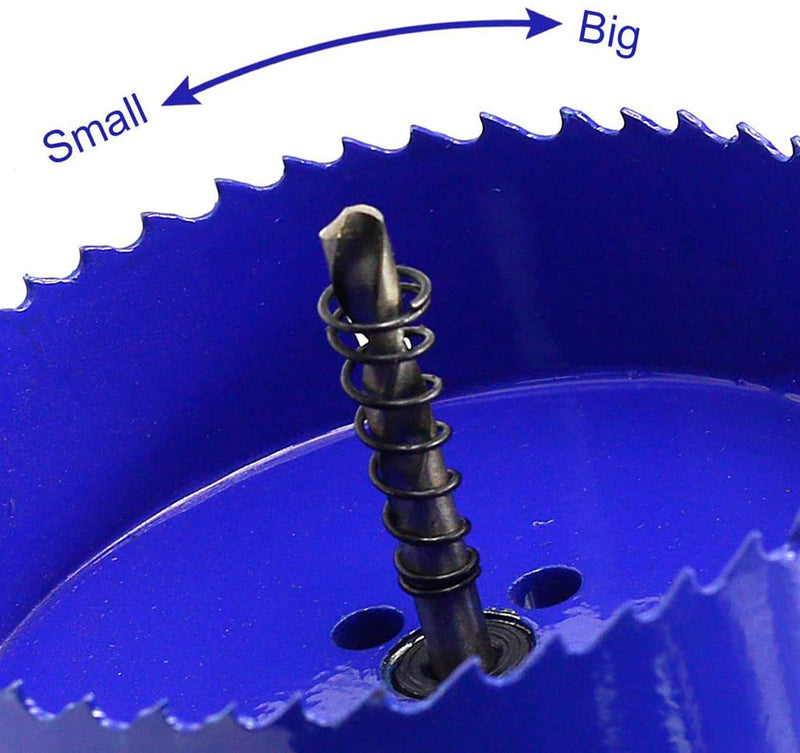 Luomorgo 4.25 inch 108mm Hole Saw, 1 1/4 inch Cutting Depth HSS Bi-Metal Hole Cutter with Hex Shank Drill Bit Adapter for Wood Cornhole Boards Plastic Drywall Fiberboard Blue 4.25" / 108mm