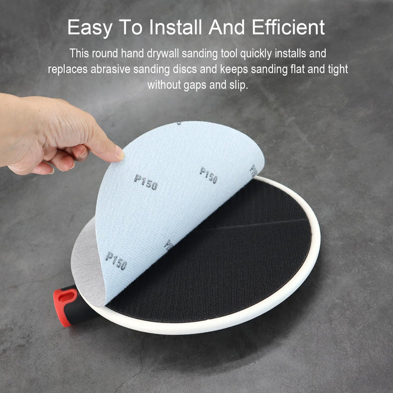 SCOTTCHEN Drywall Sander 9 Inch Radial Round Pole Sander for Dry Wall Include 3pcs Sanding Sheets 80，100，150 Grits Sanding blocks