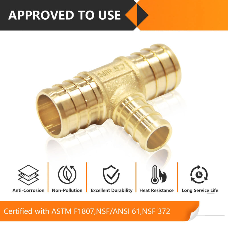 20PC HeSun PEX Crimp Fittings, 3/4"x3/4"x1/2" Pex Tee(PEX1807077-20) 20 3/4" X 3/4" X 1/2"