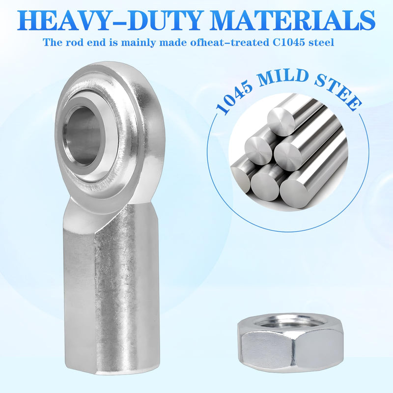 5/16 x 5/16-24 Rod End Bearing Heim Joints Right Hand Female Thread Heim Joint,RH 5/16"- 24 Thread x 5/16" Bore Stainless Female Rod End Bearing with Jam Nuts (5/16-4Pcs)