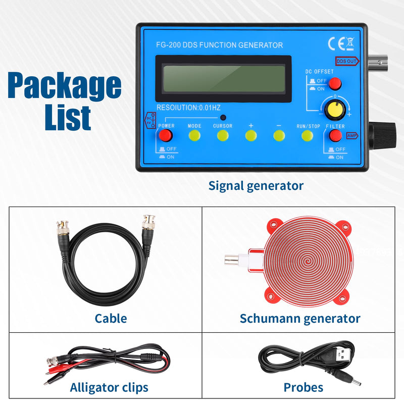 Mini DDS Signal Generator,1Hz-500kHz Multifunction Waveform Generator Signal Source with 7.83Hz Schumann Resonator, Ideal for Audio Testing, Oscilloscope Calibration, Tracking Down Circuit Faults 180MA