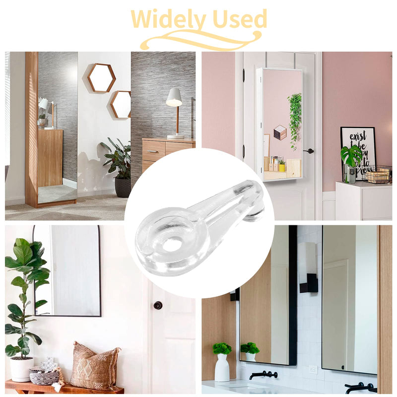 60 Pack Glass Window Clips Clear Retainer Clips, Glass Door Holder Cabinet Panel Bracket Screen Fixing Clips, Glass Door Retainer Kit Mirror Hanging Hardware for Vanity Mirror Window Screen 60 Pack