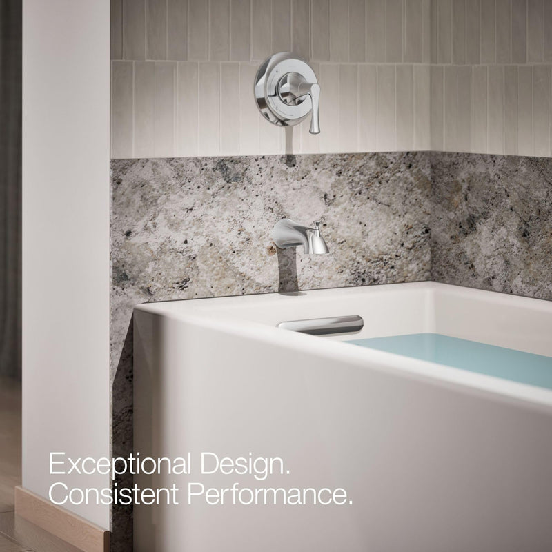 Kohler 35935-CP Buckley™ Wall-Mount Bath spout with Diverter, Polished Chrome Rectangular