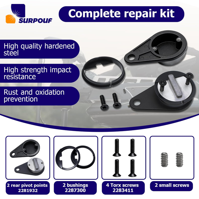 2281932 2287300 2283411 Pivot Brackets & Pivot Bushings Repair Kit Engine Rear Pivot Bushing Kit Fits for Minn Kota Ultrex & Fortrex Trolling Motors, Replacement 2281932 2287300 2283411