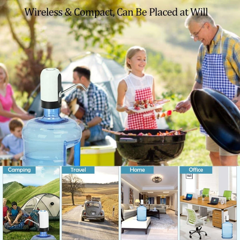 Myvision 3-5 Gallon Bottle Water Pump,Portable Electric Water Dispenser USB Charging,5 Gallon Water Jug Dispenser Pump Switch (Black) Black