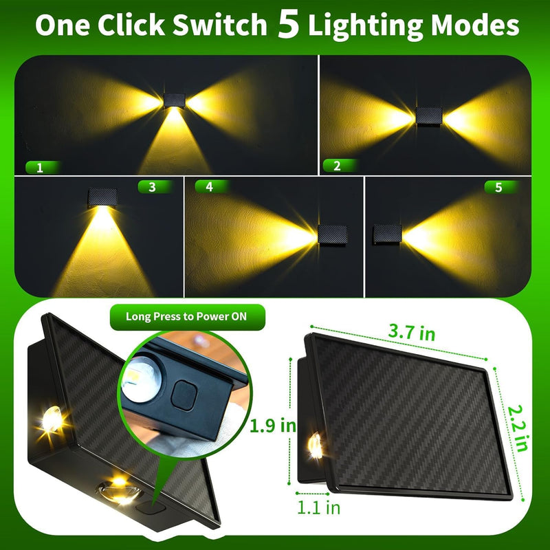 JSOT Solar Fence Lights Outdoor - 8 Pack Waterproof Deck Stair Step Light 5 Lighting Modes for Backyard Garden Wall Outside Patio Decor (Warm Light) Warm White - 8 Pack