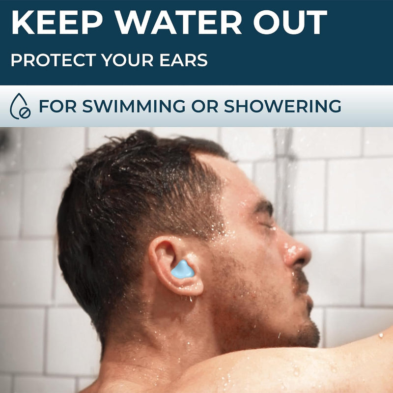 Waterproof Swimming EarPlugs for Adults, Soft Silicone Swim Earplugs, Ear Plugs for Surfing Diving Showering Snorkeling - Keep Water Out and Ear Protection Blue - NewNest Australia