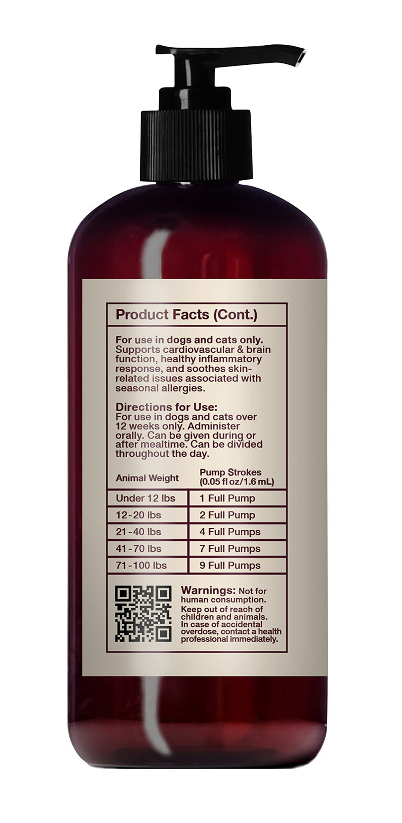 Hemp Well Thrive Oil for Dogs and Cats – Supports Hip, Joint, and Heart Health, Promotes Immune System, and Promotes Healthy Skin from Seasonal Allergies, Organically Sourced - 8 Ounces 8 Ounce