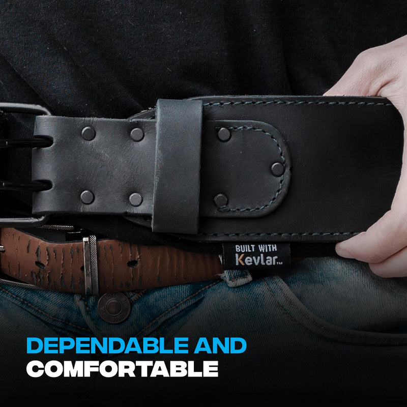 OX Tools 3-Inch Kevlar Reinforced XX-Large Leather Tool Belt - Water Resistant Leather & Nylon Construction Tool Belt with UV Protection Tool Pouch Utility Belt 42"-53" - XX-Large, OX-U268703