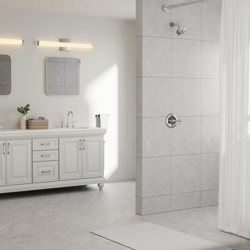 Replacement for Delta Classic 13 Series Single-Function Shower Valve Trim Kit, Shower Handle, Brushed Nickel Shower Trim Kit T13020-SS (Cartridge and Valve Not Included) Without Cartridge