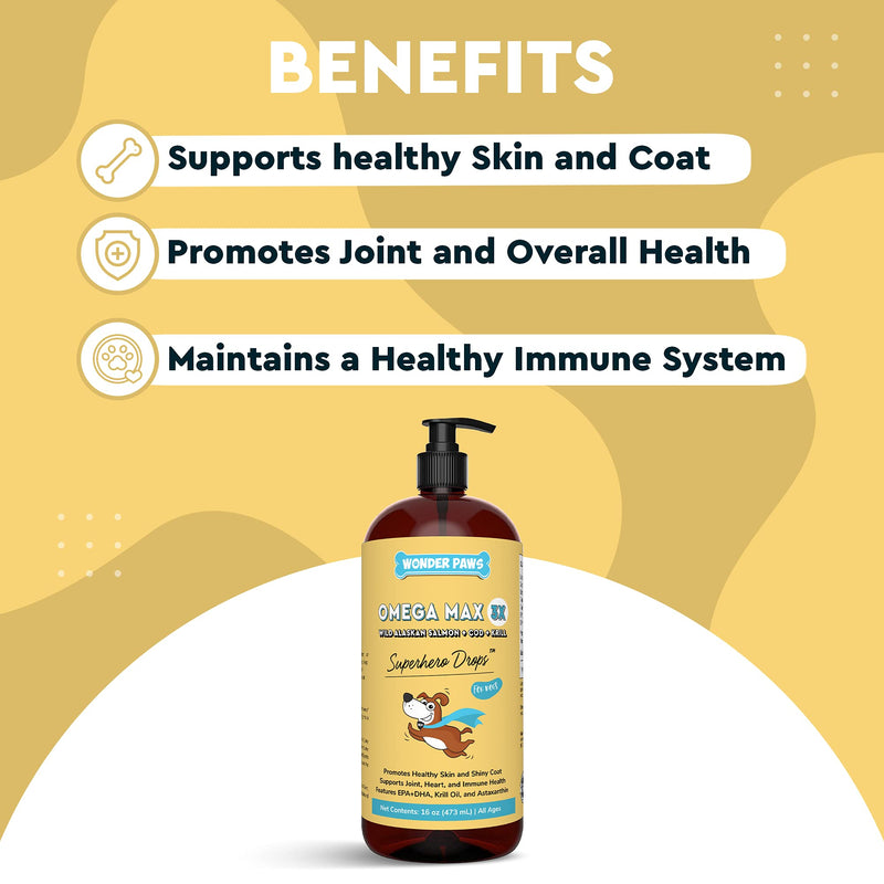 Omega Max Fish Oil Plus Probiotic Chews - for Dog Joint Health, Skin Moisture, Gut Health & Daily Wellness - Omega Max 16 Ounces - Probiotic 90 Chews - PawsPlanet Australia