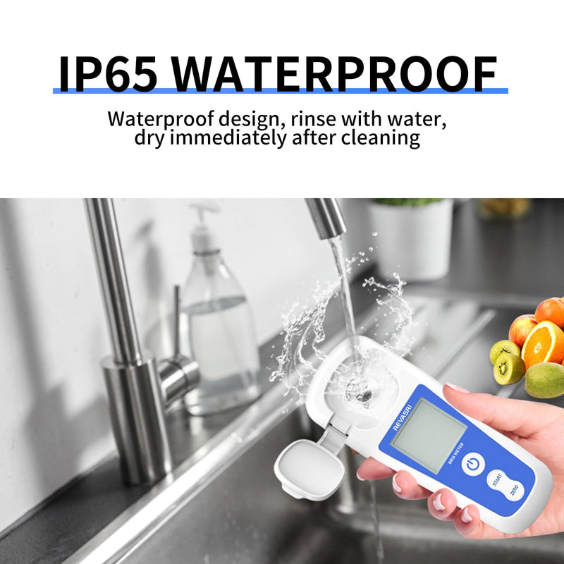 Digital Brix Refractometer, Rechargeable Brix Meter for Liquid Sugar Content with LCD, 0-55% Range ±0.2% Accuracy with Auto Temperature Compensation