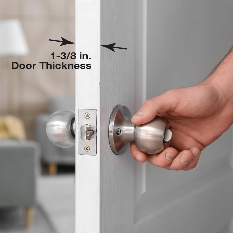 Prime-Line U 10260 Brass Single Bore Hole Lock and Door Reinforcement Plate for 1-3/8 in. Thick Doors, Brass Finish (Single Pack)