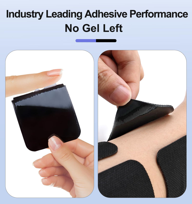TENS Unit Replacement Pads, 2x2”20 Pcs Reusable Self-Adhesive TENS Unit Electrodes Pads, NURSAL Latex Free TENS Pads Replacement Compatible with AUVON, TENS 7000 Muscle Stimultaion Machine (Black)