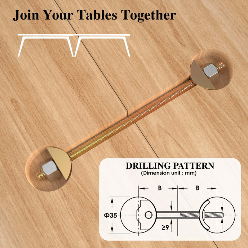 Furniture Fastening Connectors: Secure Countertops, Butcher Blocks, Tables, and Bed Frames with Bolt and Nut Hardware, Draw Bolts, and Miter Bolts,Metric-M8 5/16" x 3-1/2" (10PCS)