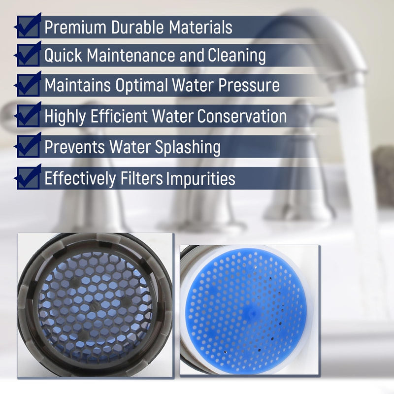 Faucet Aerator Flow Restrictor Service Kit Replacement for Moen 137401 Eco-Performance Aerator,1.5 gpm,18.5MM, with Key Removal Wrench Tool,Compatible with Rothbury or Voss (2 Sets)