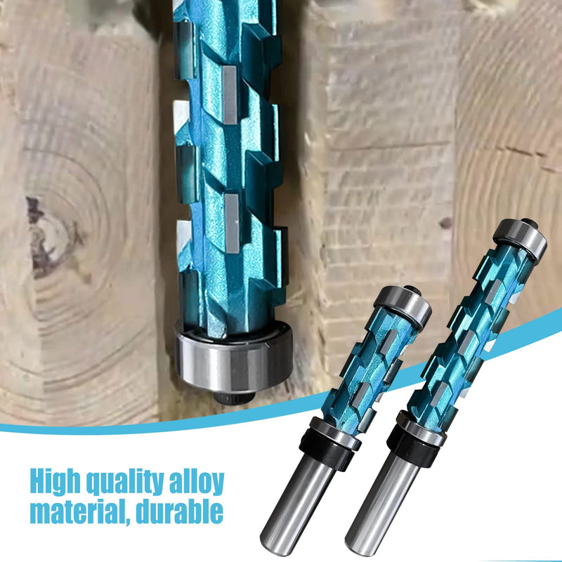 2pcs Flush Trim Router Bit, 1/2" Shank Bearing Flush Trim Bit Double Bearing Spiral Trimming Flat Trimming Router Bit Solid Carbide UP Down Compression Router Bit for Woodwork Triming, 3-7/8" 4-7/8"