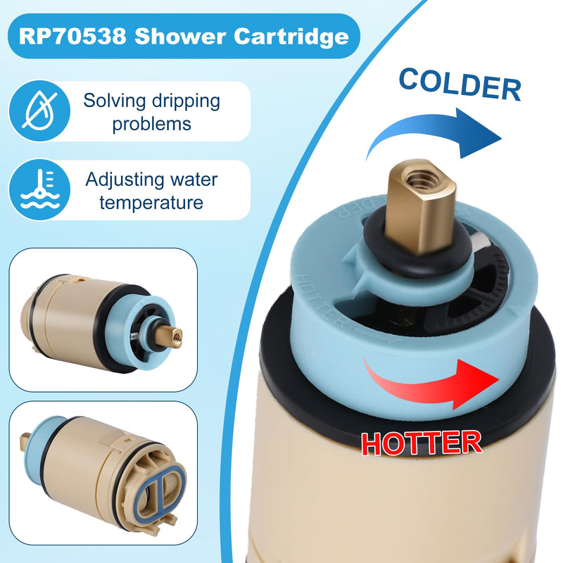 RP70538/RP73625 Single Function Pressure Balance Cartridge, Shower Valve Cartridge Compatible with Peerless/Delta Single Handle Tub/Showers Faucet (Includes cartridge and check valve) (1) 1