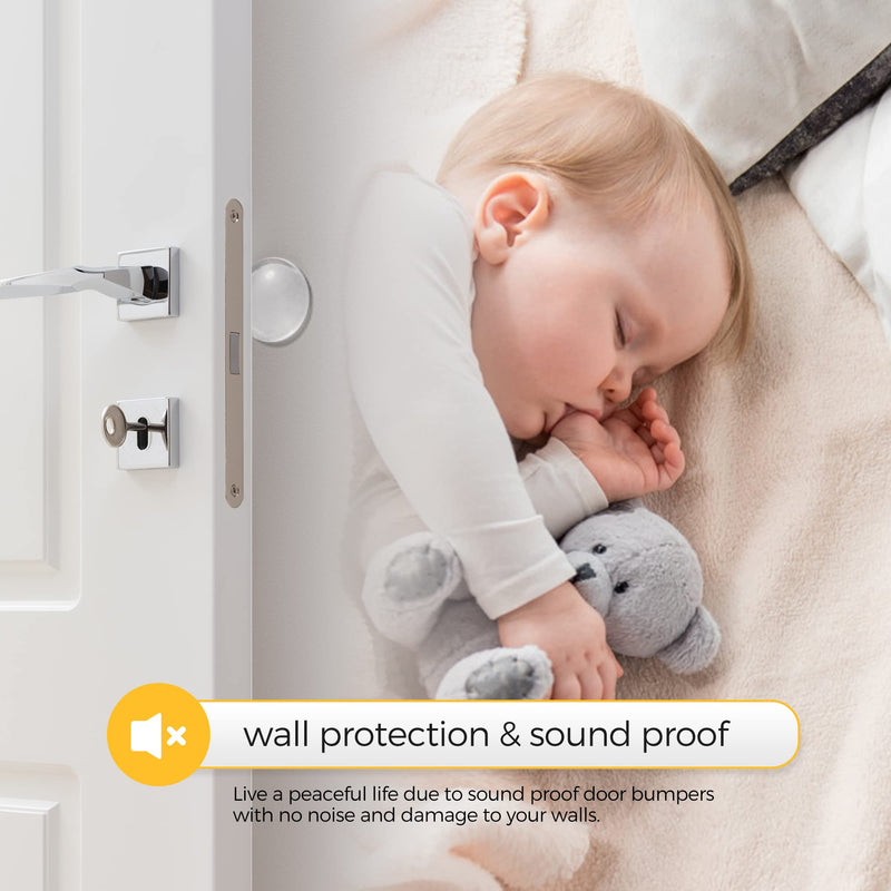 Door Stopper Wall Protector, Door Bumpers for Walls with Strong Back Adhesive Door Knob Wall Protector for Kitchen Cabinets (Clear, 6pcs) 6 Clear