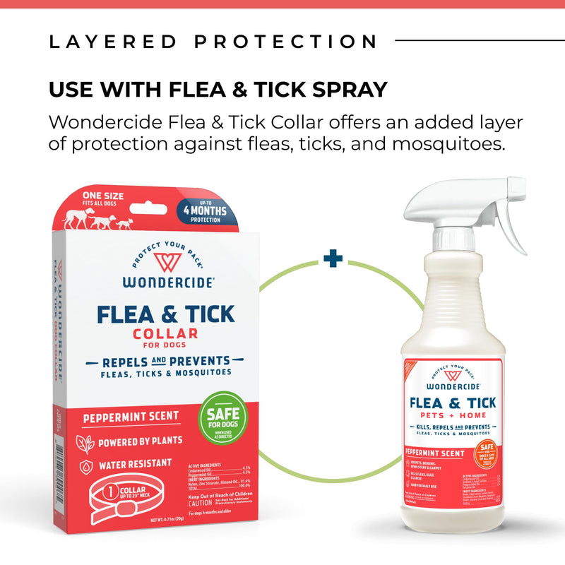 Wondercide Dog Collar - Flea, Tick, and Mosquito Repellent, Prevention for Dogs - with Natural Essential Oils - Pet and Family Safe - Up to 4 Months Protection 1 Collar - PawsPlanet Australia